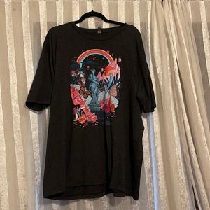 Look Human Rainbow crystal butterfly mushroom goddes T-shirt